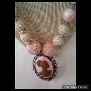 Pink Cameo Necklace